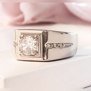 Sterling Silver 0.6 ct. White Gold Ring Womens Jewelry